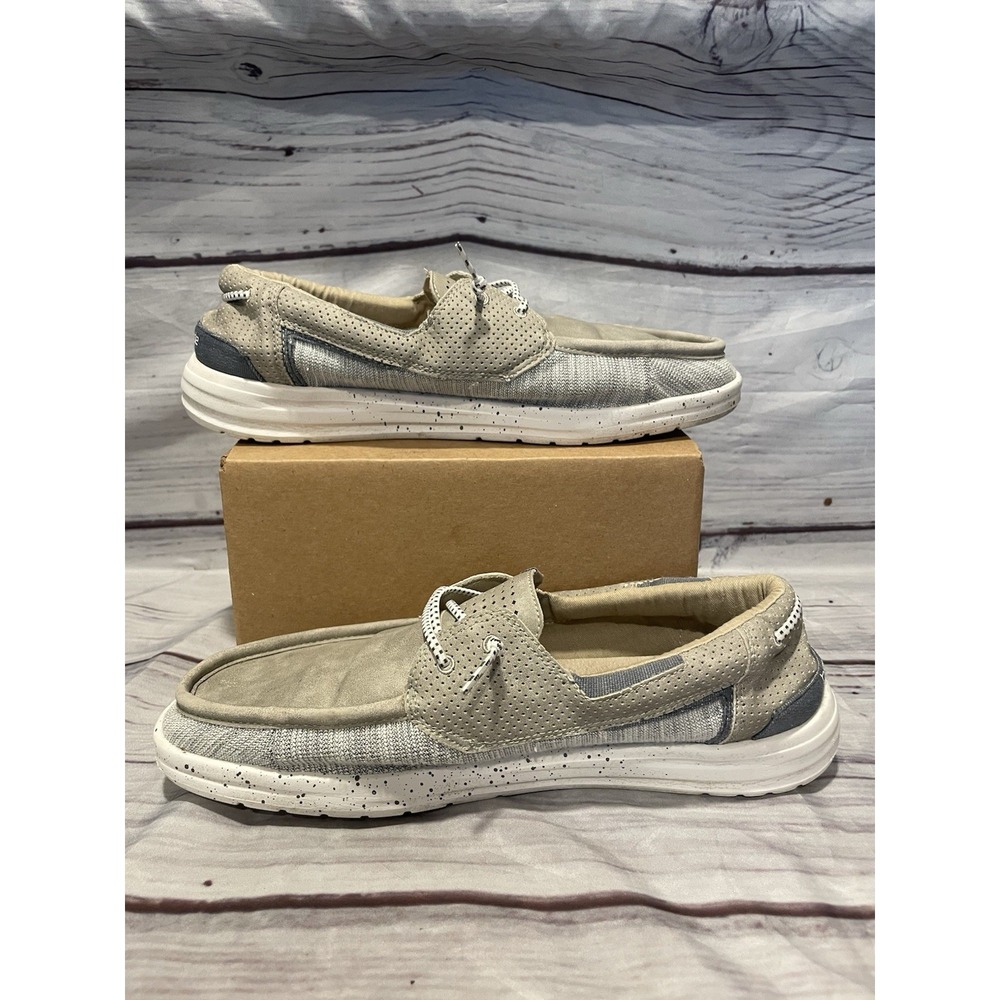 Hey Dude Welsh Oyster Men's Boat Shoes Canvas Oyster US 13 EU 46 USED